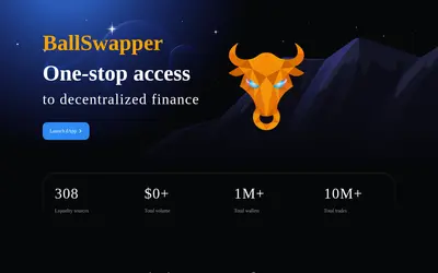 Website screenshot of Ballswapper Accelerator Reflection Token (2026-04-26)