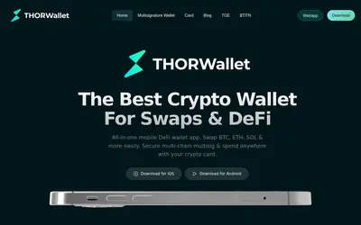 Website screenshot of THORWallet (2026-04-26)