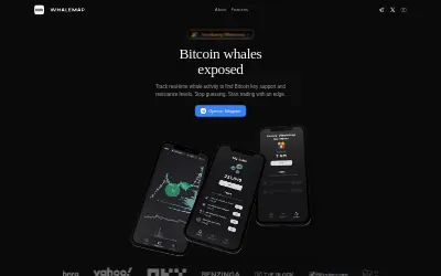 Website screenshot of Whalemap (2026-05-24)