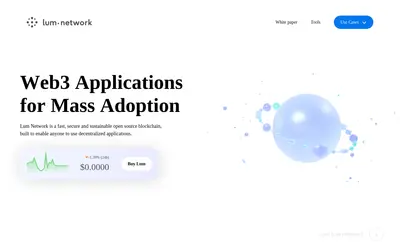 Website screenshot of Lum Network (2026-05-22)