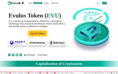 Website screenshot of Evulus (2026-05-22)