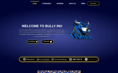 Website screenshot of Bully Inu (2026-05-30)