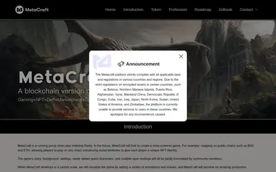 Website screenshot of Metacraft (2026-05-21)
