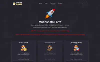 Website screenshot of Moonshots Farm (2026-05-20)