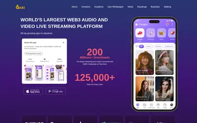 Website screenshot of Gari Network (2026-04-26)