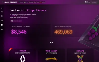 Website screenshot of Grape Finance (2026-05-30)
