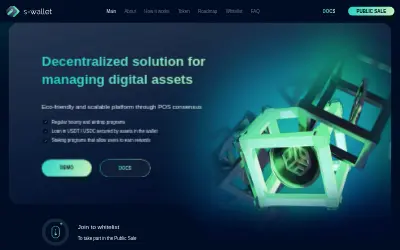 Website screenshot of S-Wallet Protocol (2026-05-24)
