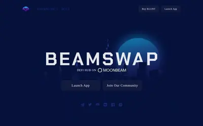 Website screenshot of BeamSwap (2026-05-21)