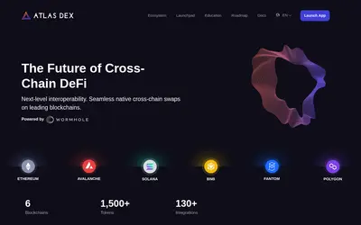 Website screenshot of Atlas DEX (2026-04-22)