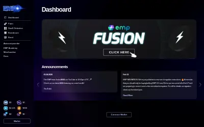Website screenshot of EMP Shares (2026-05-24)