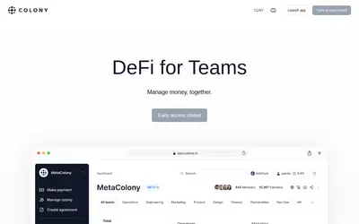 Website screenshot of Colony Network Token (2026-04-26)