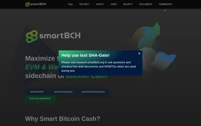 Website screenshot of smartBCH (2026-05-21)