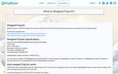 Website screenshot of FJCB Fujicoin (2026-05-21)