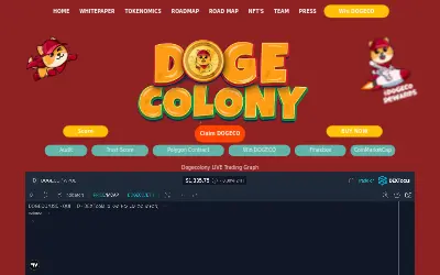 Website screenshot of Dogecolony (2026-05-30)