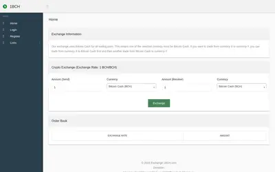 Website screenshot of 1BCH (2026-05-21)