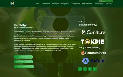 Website screenshot of EarthByt (2026-05-21)