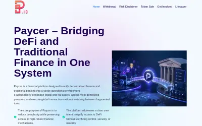 Website screenshot of Paycer Protocol (2026-05-30)