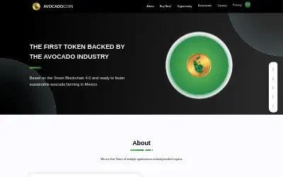 Website screenshot of AvocadoCoin (2026-05-24)