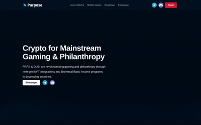 Website screenshot of Purpose (2026-05-22)