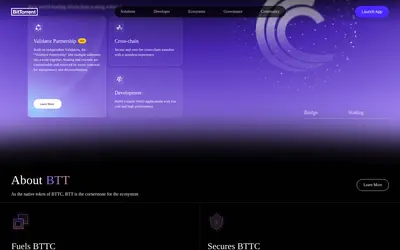 Website screenshot of BitTorrent Chain (2026-05-20)