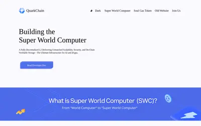 Website screenshot of QuarkChain (2026-04-26)