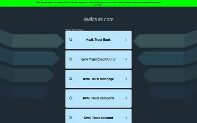 Website screenshot of KwikTrust (2026-05-24)