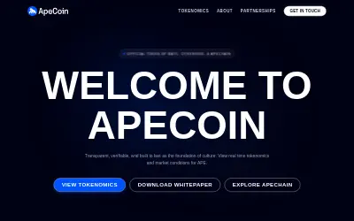 Website screenshot of ApeCoin (2026-05-30)