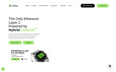 Website screenshot of Boba Network (2026-05-20)