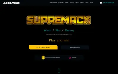Website screenshot of Supremacy (2026-05-30)