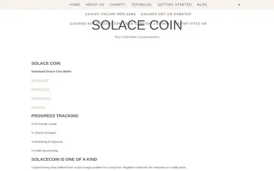 Website screenshot of Solace Coin (2026-05-20)