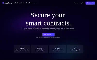 Website screenshot of Code4rena (2026-05-30)
