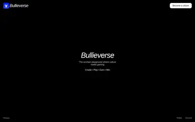 Website screenshot of Bullieverse (2026-05-20)