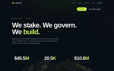 Website screenshot of Meta Pool (2026-05-20)