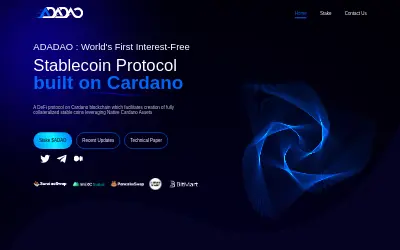 Website screenshot of ADADao (2026-05-30)