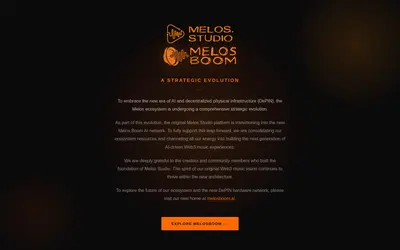 Website screenshot of Melos Studio (2026-05-21)