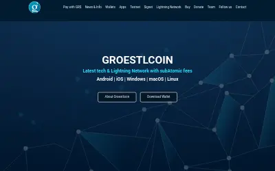 Website screenshot of Groestlcoin (2026-05-29)