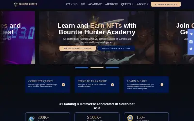 Website screenshot of Bountie Hunter (2026-06-24)