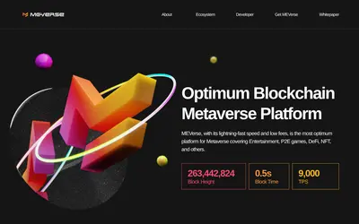 Website screenshot of MEVerse (2026-04-25)