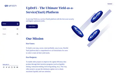 Website screenshot of UpDeFi (2026-05-22)