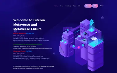 Website screenshot of Bitcoin Metaverse (2026-05-22)