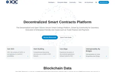 Website screenshot of XinFin Network (2026-05-21)