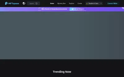 Website screenshot of iNFTspace (2026-05-24)