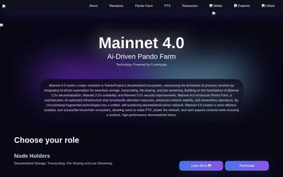 Website screenshot of Pando Token (2026-05-21)