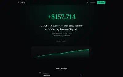 Website screenshot of Opus The Trencher (2026-04-25)