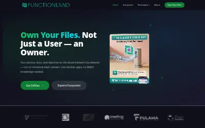 Website screenshot of Functionland (2026-05-24)