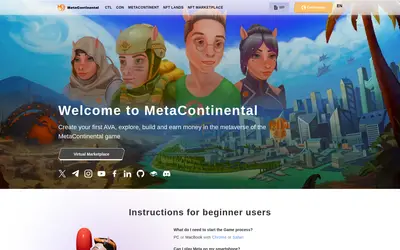 Website screenshot of MetaContinental (2026-04-26)