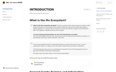 Website screenshot of Mu Coin (2026-04-25)