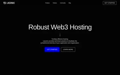 Website screenshot of Laconic Network (2026-05-20)