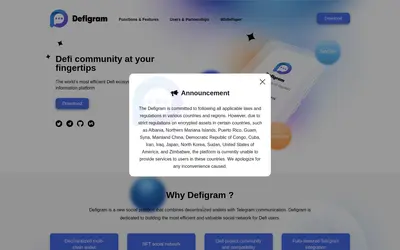 Website screenshot of Defigram (2026-05-21)