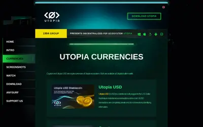 Website screenshot of Utopia USD (2026-05-21)